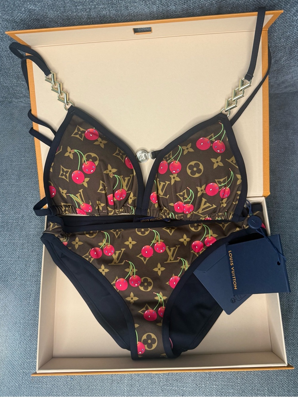 Louis Vuitton Murakami cherries bikini set